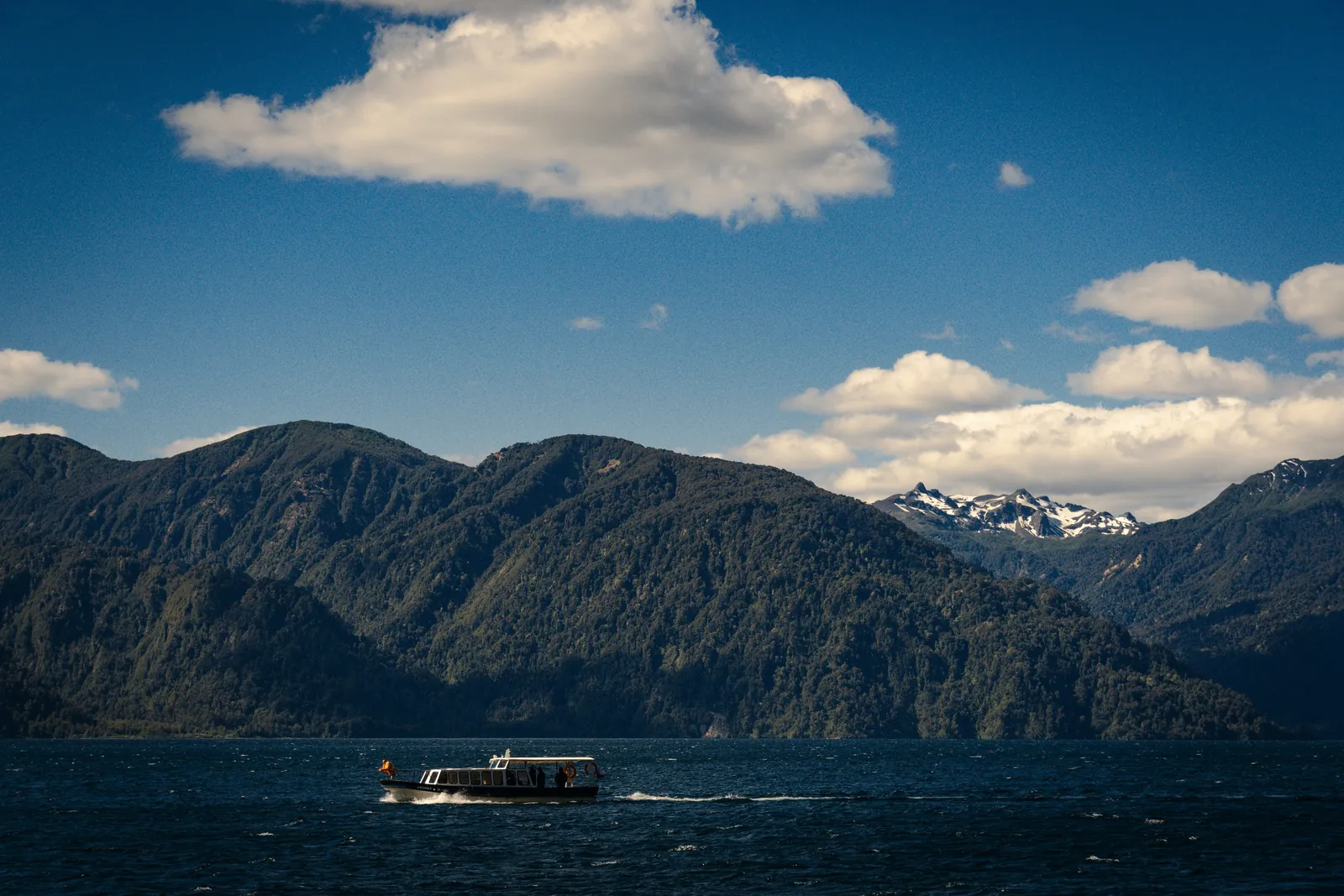 The Chilean fjords seen from a ship in Patagonia