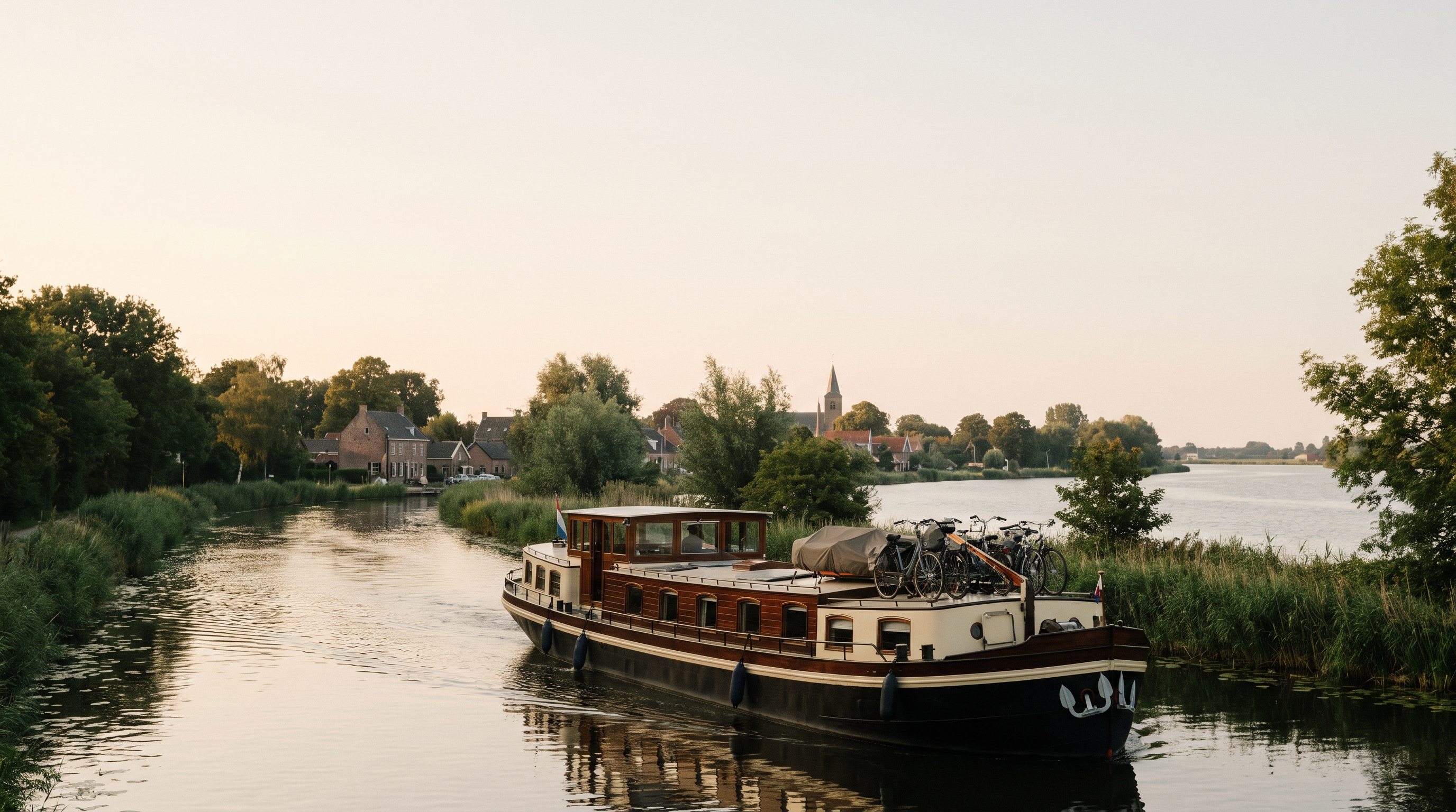 Canal barge on a Holland waterway