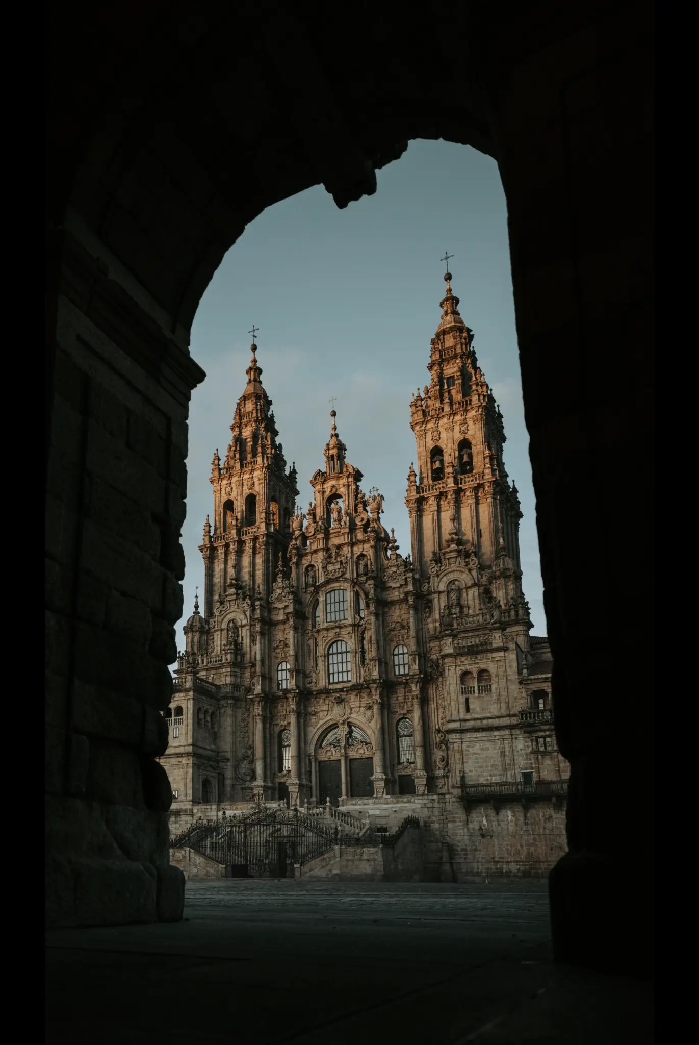 The cathedral of Santiago de Compostela seen from the Praza do Obradoiro
